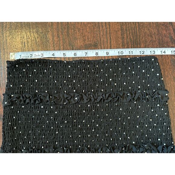 Love Tree Black Polka Dot Ruffled Mini Skirt Size M - Picture 6 of 7